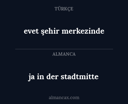 ja in der stadtmitte - evet şehir merkezinde