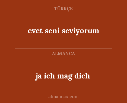 evet seni seviyorum - ja ich mag dich