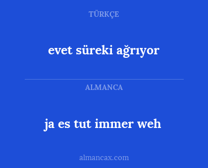 ja es tut immer weh - evet süreki ağrıyor