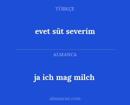 ja ich mag milch - evet süt severim