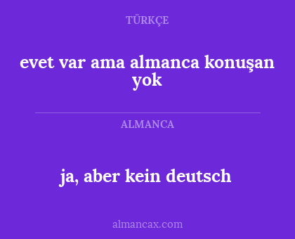 evet var ama almanca konuşan yok - ja, aber kein deutsch
