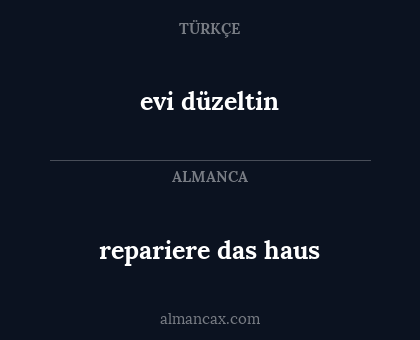 evi düzeltin - repariere das haus