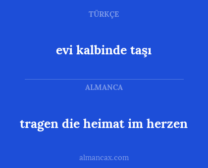 tragen die heimat im herzen - evi kalbinde taşı