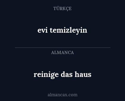 evi temizleyin - reinige das haus