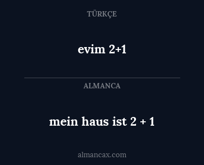 evim 2+1 - mein haus ist 2 + 1