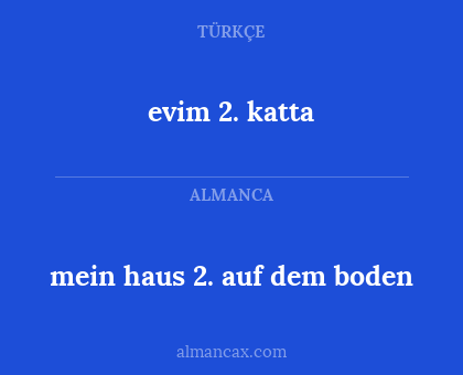 evim 2. katta - mein haus 2. auf dem boden