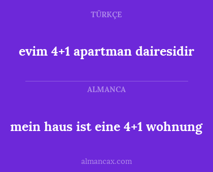 evim 4+1 apartman dairesidir - mein haus ist eine 4+1 wohnung