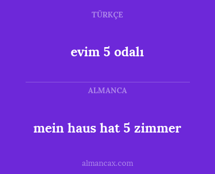 evim 5 odalı - mein haus hat 5 zimmer