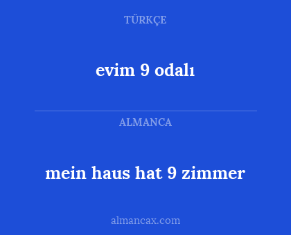 evim 9 odalı - mein haus hat 9 zimmer