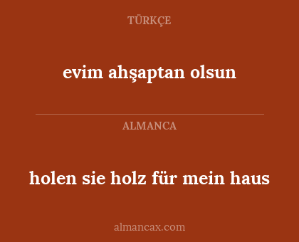 evim ahşaptan olsun - holen sie holz für mein haus
