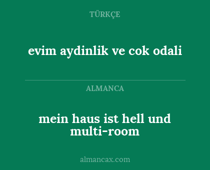 evim aydinlik ve cok odali - mein haus ist hell und multi-room