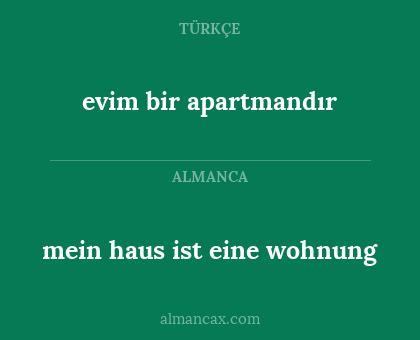 evim bir apartmandır - mein haus ist eine wohnung
