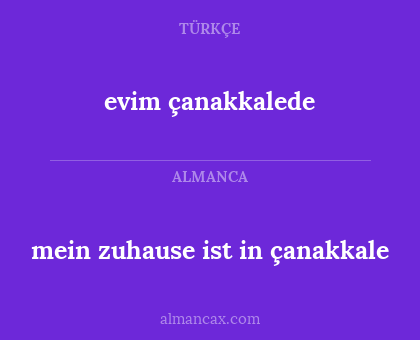 mein zuhause ist in çanakkale - evim çanakkalede