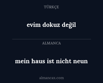evim dokuz değil - mein haus ist nicht neun