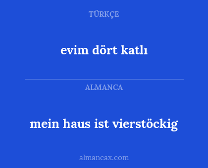 evim dört katlı - mein haus ist vierstöckig