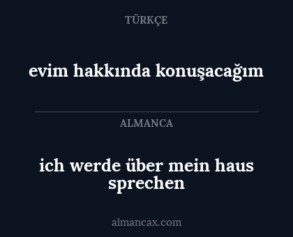 ich werde über mein haus sprechen - evim hakkında konuşacağım