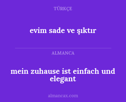 evim sade ve şıktır - mein zuhause ist einfach und elegant