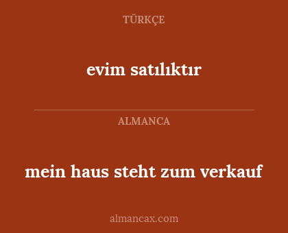 evim satılıktır - mein haus steht zum verkauf