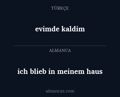 ich blieb in meinem haus - evimde kaldim