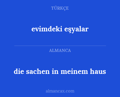 evimdeki eşyalar - die sachen in meinem haus