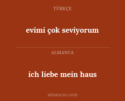 evimi çok seviyorum - ich liebe mein haus