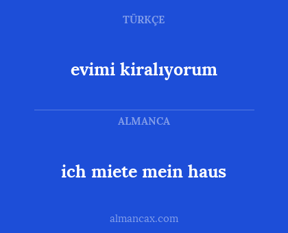 evimi kiralıyorum - ich miete mein haus