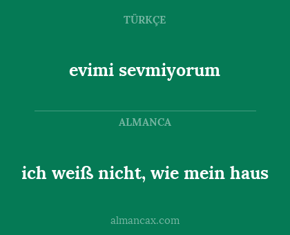 evimi sevmiyorum - ich weiß nicht, wie mein haus