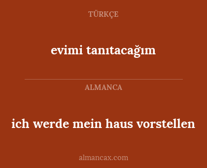 ich werde mein haus vorstellen - evimi tanıtacağım