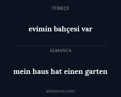 evimin bahçesi var - mein haus hat einen garten