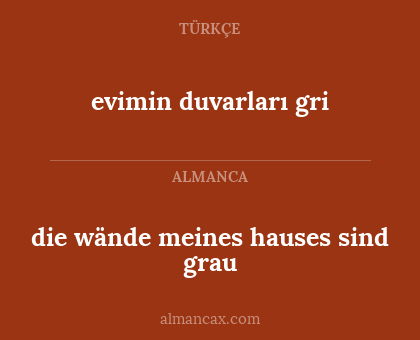 die wände meines hauses sind grau - evimin duvarları gri