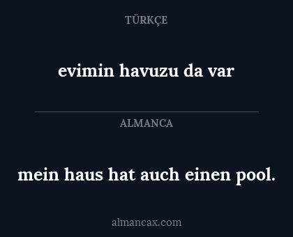 mein haus hat auch einen pool. - evimin havuzu da var