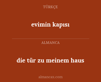 evimin kapısı - die tür zu meinem haus