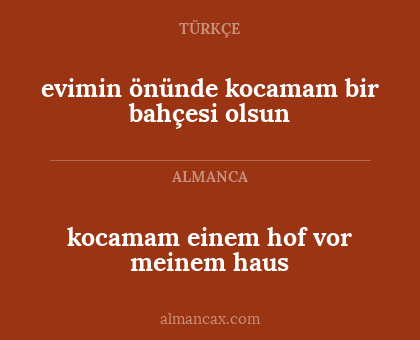 evimin önünde kocamam bir bahçesi olsun - kocamam einem hof vor meinem haus