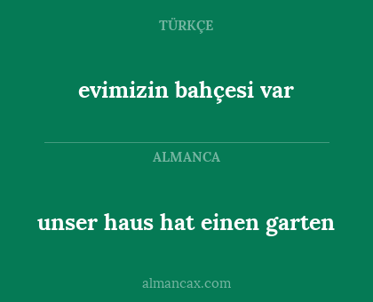 evimizin bahçesi var - unser haus hat einen garten