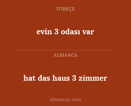 evin 3 odası var - hat das haus 3 zimmer