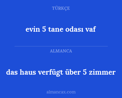 das haus verfügt über 5 zimmer - evin 5 tane odası vaf