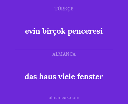 das haus viele fenster - evin birçok penceresi