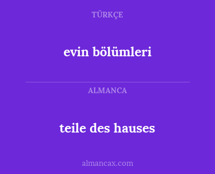 evin bölümleri - teile des hauses