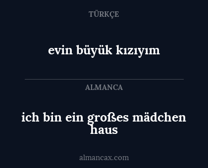 ich bin ein großes mädchen haus - evin büyük kızıyım