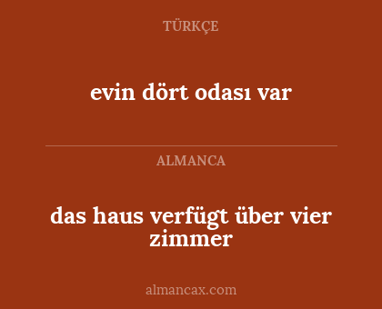 evin dört odası var - das haus verfügt über vier zimmer