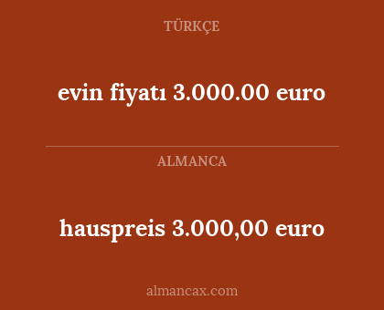 evin fiyatı 3.000.00 euro - hauspreis 3.000,00 euro