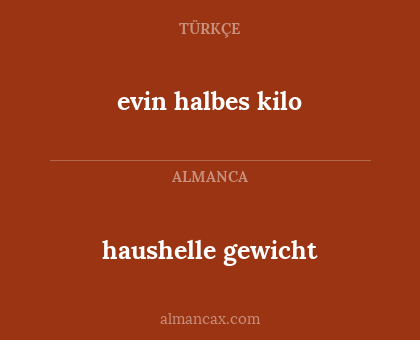 evin halbes kilo - haushelle gewicht