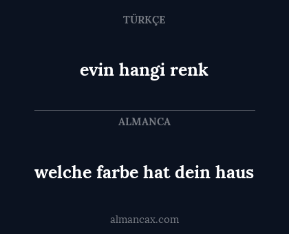 evin hangi renk - welche farbe hat dein haus