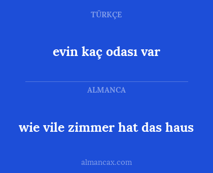 wie vile zimmer hat das haus - evin kaç odası var