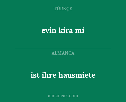 evin kira mi - ist ihre hausmiete