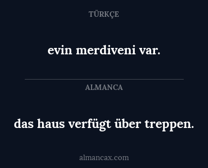 evin merdiveni var. - das haus verfügt über treppen.