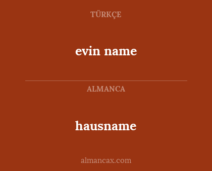 evin name - hausname