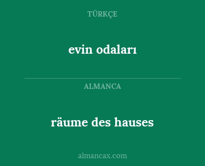 räume des hauses - evin odaları