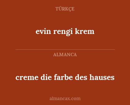 evin rengi krem - creme die farbe des hauses