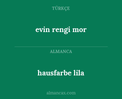 hausfarbe lila - evin rengi mor